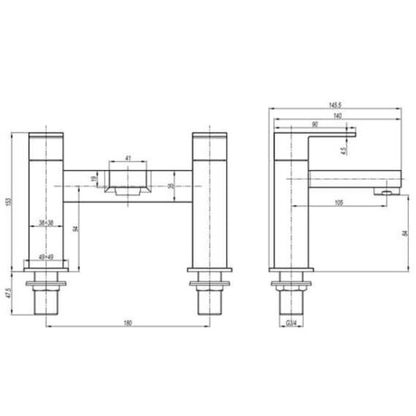 Crosswater Bath Mixer Crosswater Verge Bath Filler Tap