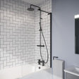 Crosswater Bath Screen Crosswater Clear 6 Fixed Single Panel Bath Screen 900mm in Matt Black