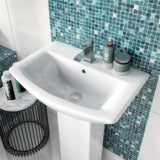 Aquarius Bathrooms Pedestal Basin Aquarius Paragon 600mm 1 Tap Hole Basin with Full Pedestal