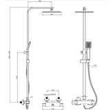 Eastbrook Exposed Shower Set Eastbrook Modern Square Thermostatic Shower Valve Set with Adjustable Riser, Showerhead and Handset