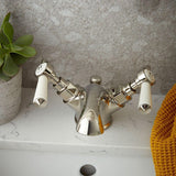 Vado Mono Basin Tap Bright Nickel / Yes Booth & Co. Axbridge Lever Mono Basin Mixer Tap