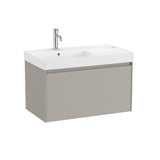 Roca Wall Mounted Vanity Unit Matt Grey / Left Hand Roca Ona 800mm Wall Mounted One Drawer Vanity Unit with Basin