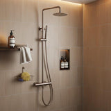 Aquarius Bathrooms Exposed Shower Set Brushed Bronze Aquarius RainLux Cool Touch Adjustable Round Exposed Shower Valve and Kit