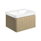 Aquarius Wall Mounted Vanity Unit 605mm Aquarius Corinthe Wall Mounted Vanity Unit  with Basin in Textured Oak