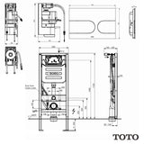 Toto Wall Hung WC Frame Toto Washlet Wall Mounted Frame and Cistern with Auto Flush Capability and Flush Plate