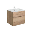 Crosswater Wall Mounted Vanity Unit Windsor Oak / 500mm Crosswater Glide II 2 Drawer Vanity Unit with Basin