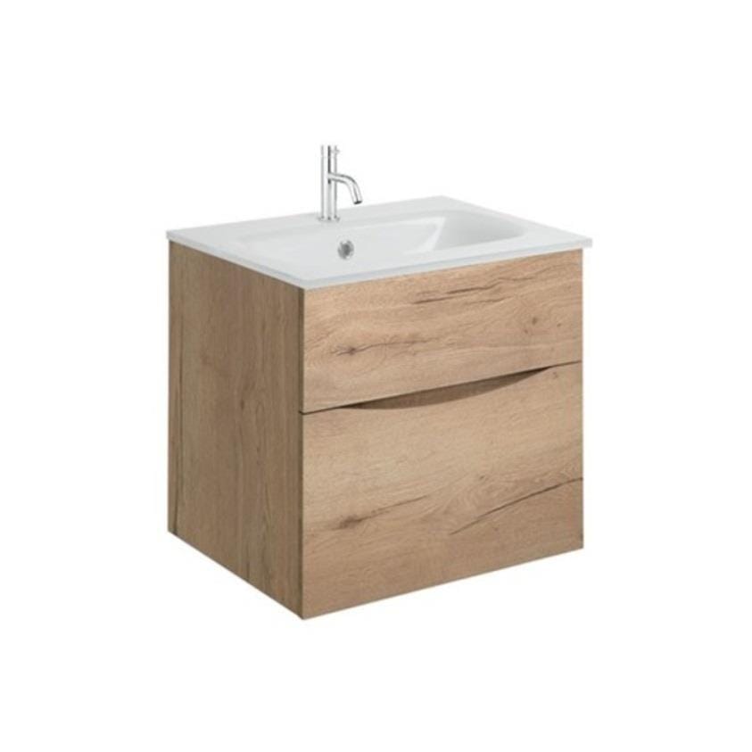 Crosswater Wall Mounted Vanity Unit Crosswater Glide II Wall Mounted Two Drawer Vanity Unit with Basin