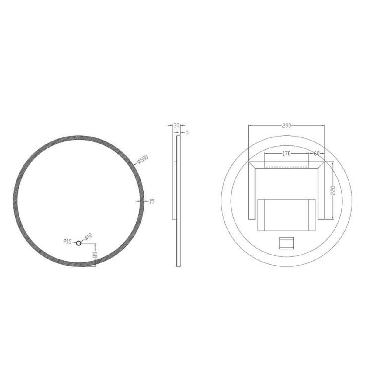 Crosswater Illuminated Mirror Crosswater Infinity Round LED Illuminated Mirror