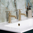 Heritage Pillar Basin Tap Brushed Brass Heritage Salcombe Basin Pillar Taps (Pair)