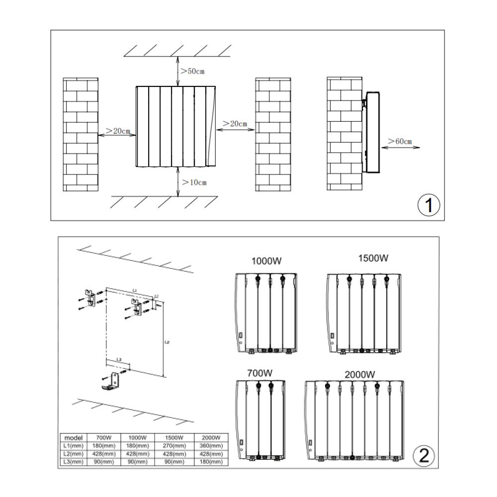 Reina Panel Radiator Reina Aron Aluminium Electric Designer Radiator with LCD Display -  570 x 540mm - White