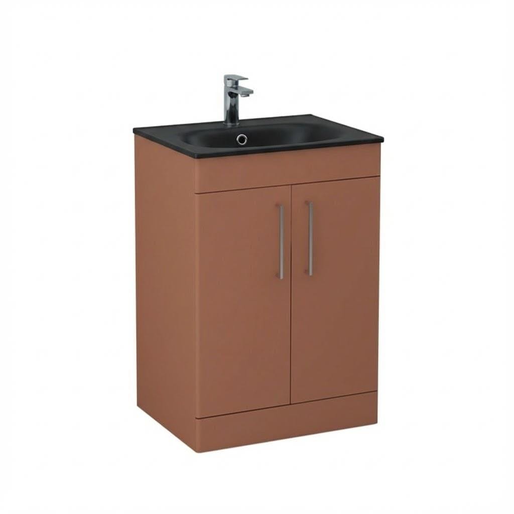 Imex Croma Floor Standing Double Door 600mm Vanity Unit with 1 Tap Hole Basin
