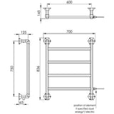 Vogue Traditional Towel Rail Vogue Art Moderne Straight Wall Mounted Traditional Towel Radiator in Chrome