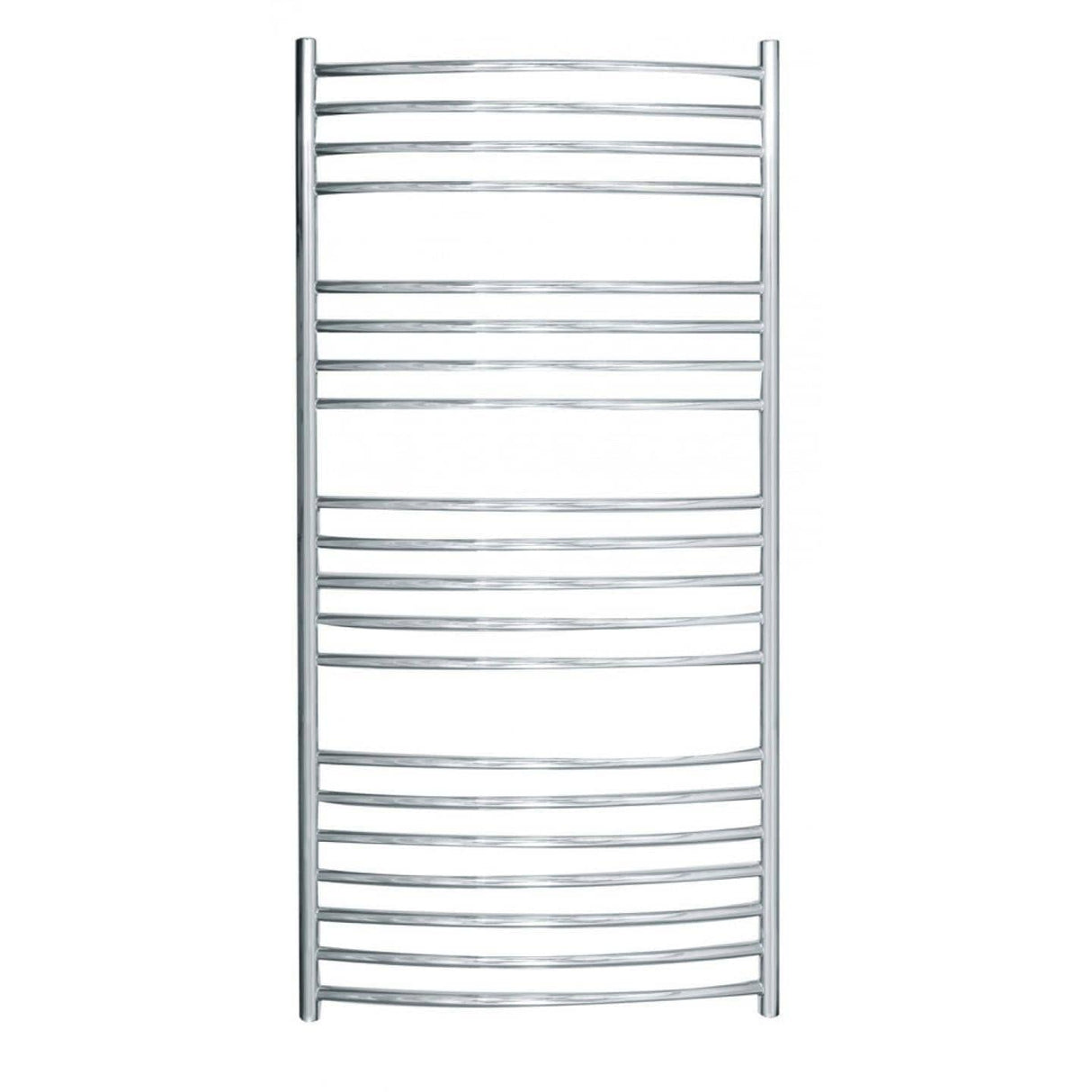 JIS Ladder Rail 1250 x 620mm / Satin Chrome / Central Heating JIS Sussex Adur Vertical Stainless Steel Curved Heated Towel Rail