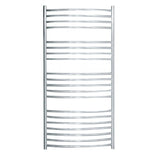 JIS Ladder Rail 1250 x 620mm / Satin Chrome / Central Heating JIS Sussex Adur Vertical Stainless Steel Curved Heated Towel Rail