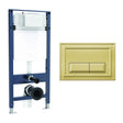 Crosswater Wall Hung WC Frame Belgravia Plate in Brushed Brass Crosswater 1.12m Slim Depth Dual Flush WC Support Frame Set with Flush Plate
