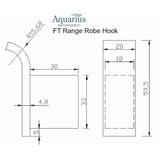 Aquarius Bathrooms Robe Hook Aquarius FT Robe Hook