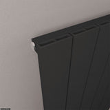 Eastbrook Panel Radiator Eastbrook Rosano Straight Horizontal Aluminium Radiator  in Matt Black