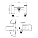 Aquarius Bathrooms Bath Shower Mixer Aquarius Hydro Complete Bath Brassware Pack with Basin Mixer, Bath and Shower Mixer