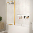 Merlyn Bath Screen Brushed Bronze Merlyn 8mm Fixed Framed Single Square Bath Screen
