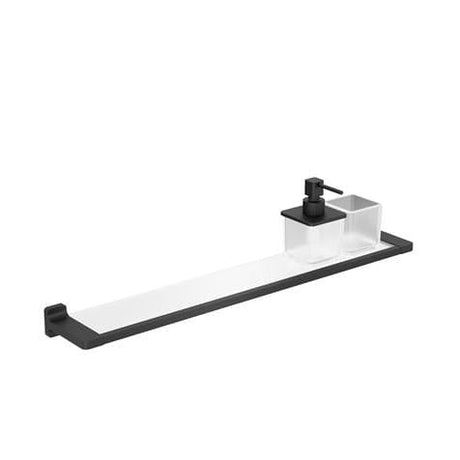 Crosswater Shelf Matt Black Crosswater Rotar Shelf, Soap Dispenser and Tumbler Holder