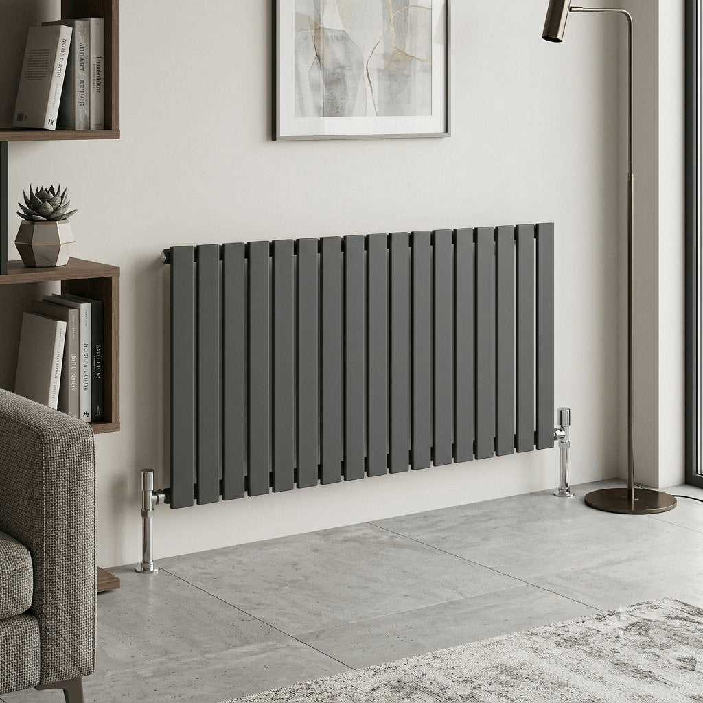 Aquarius Bathrooms Panel Radiator 600 x1190mm / Anthracite Aquarius Flat Panel Single Horizontal Radiator