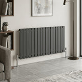 Aquarius Bathrooms Panel Radiator 600 x1190mm / Anthracite Aquarius Flat Panel Single Horizontal Radiator