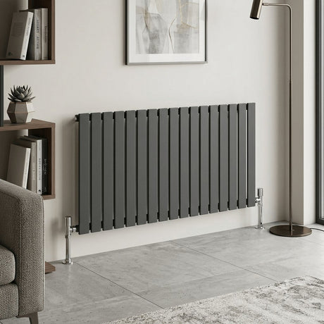 Aquarius Bathrooms Panel Radiator 600 x1190mm / Anthracite Aquarius Flat Panel Single Horizontal Radiator