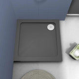 Aquarius Square Shower Tray Aquarius Urbano Square 45mm Stone Resin Shower Tray in Slate Grey