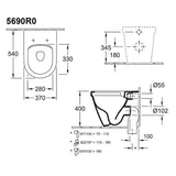 Villeroy & Boch Back To Wall Toilet Villeroy & Boch Architectura Back to Wall Rimless Toilet with Soft Close Seat and DirectFlush