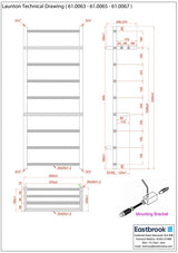 Eastbrook Designer Towel Radiator Eastbrook Launton Straight Vertical Heated Towel Rail in Matt White