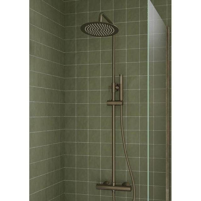 Aquarius Shower Set Aquarius Zanelli Round Exposed Valve Adjustable Shower Set in Brushed Bronze