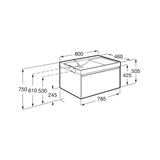 Roca Wall Mounted Vanity Unit Roca Ona 800mm Wall Mounted One Drawer Vanity Unit with Basin