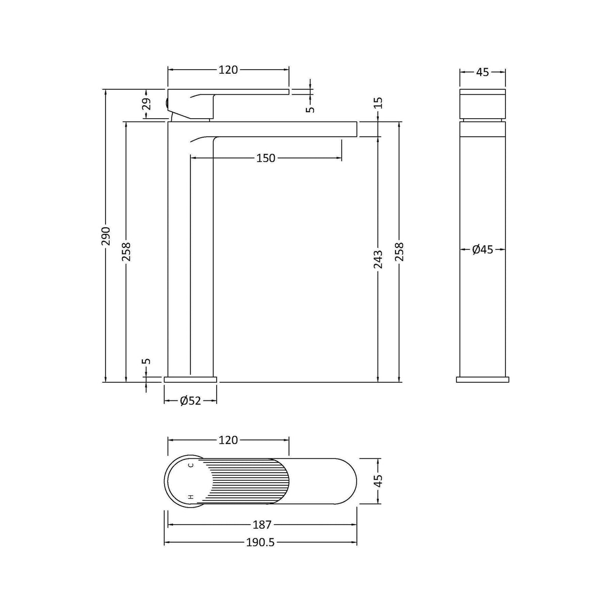 Aquarius Bathrooms Tall Basin Tap Aquarius Deco Tall Mono Basin Mixer