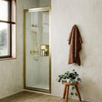 Crosswater Pivot Shower Door Brushed Brass / 800mm Crosswater Clear 6 Pivot Shower Door