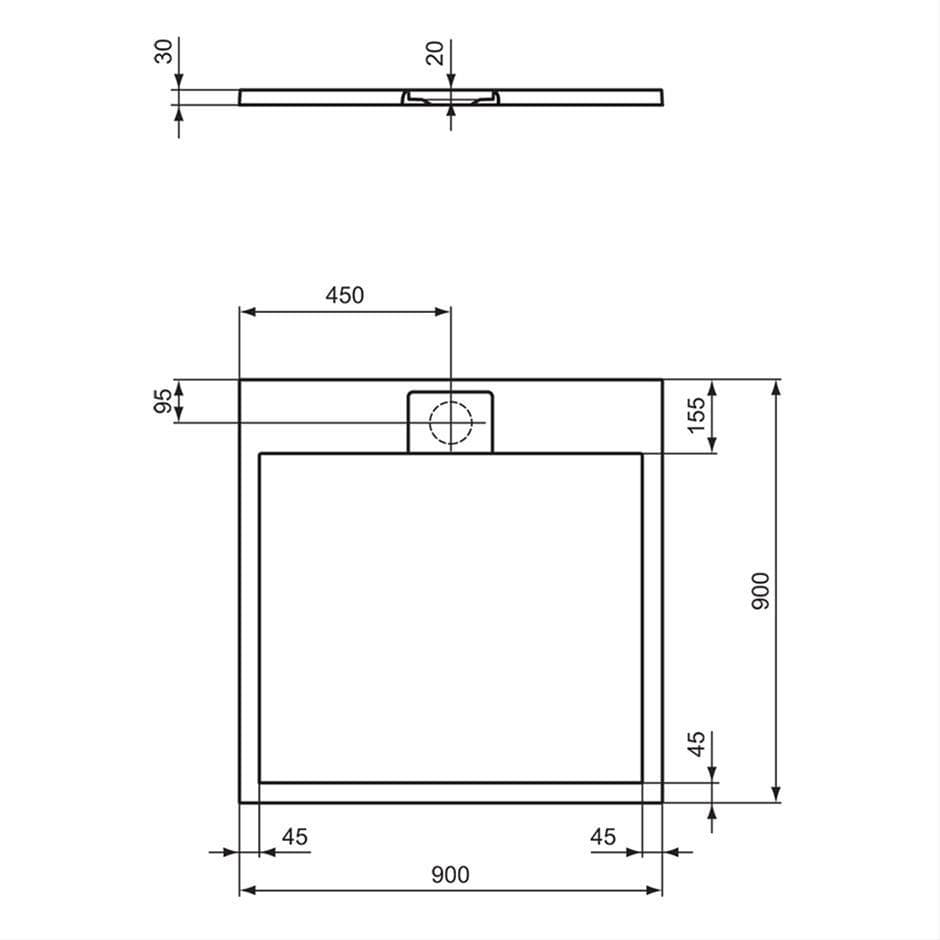 Ideal Standard Rectangle Shower Tray Ideal Standard Ultra Flat S i.life Shower Tray in Jet Black