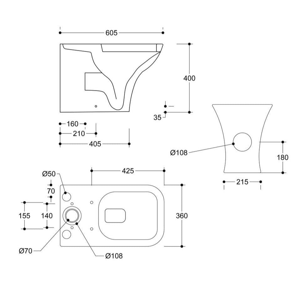 Aquarius Bathrooms Close Coupled Toilet Aquarius Sequoia Fully Shrouded Short Projection Close Coupled Toilet with Wrapover Soft Close Seat