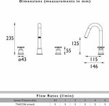 Heritage 3 Tap Hole Basin Set Heritage Salcombe 3 Hole Basin Mixer Tap