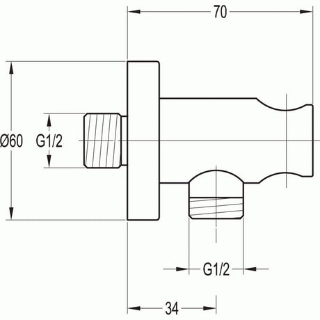 Flova Shower Brackets and Outlets Flova Levo Round Wall Outlet Elbow with Handset Holder