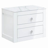 Crosswater Wall Mounted Vanity Unit White Gloss / 610 x 460mm Crosswater Canvass Vanity Unit with White Carrara Marble Effect Worktop