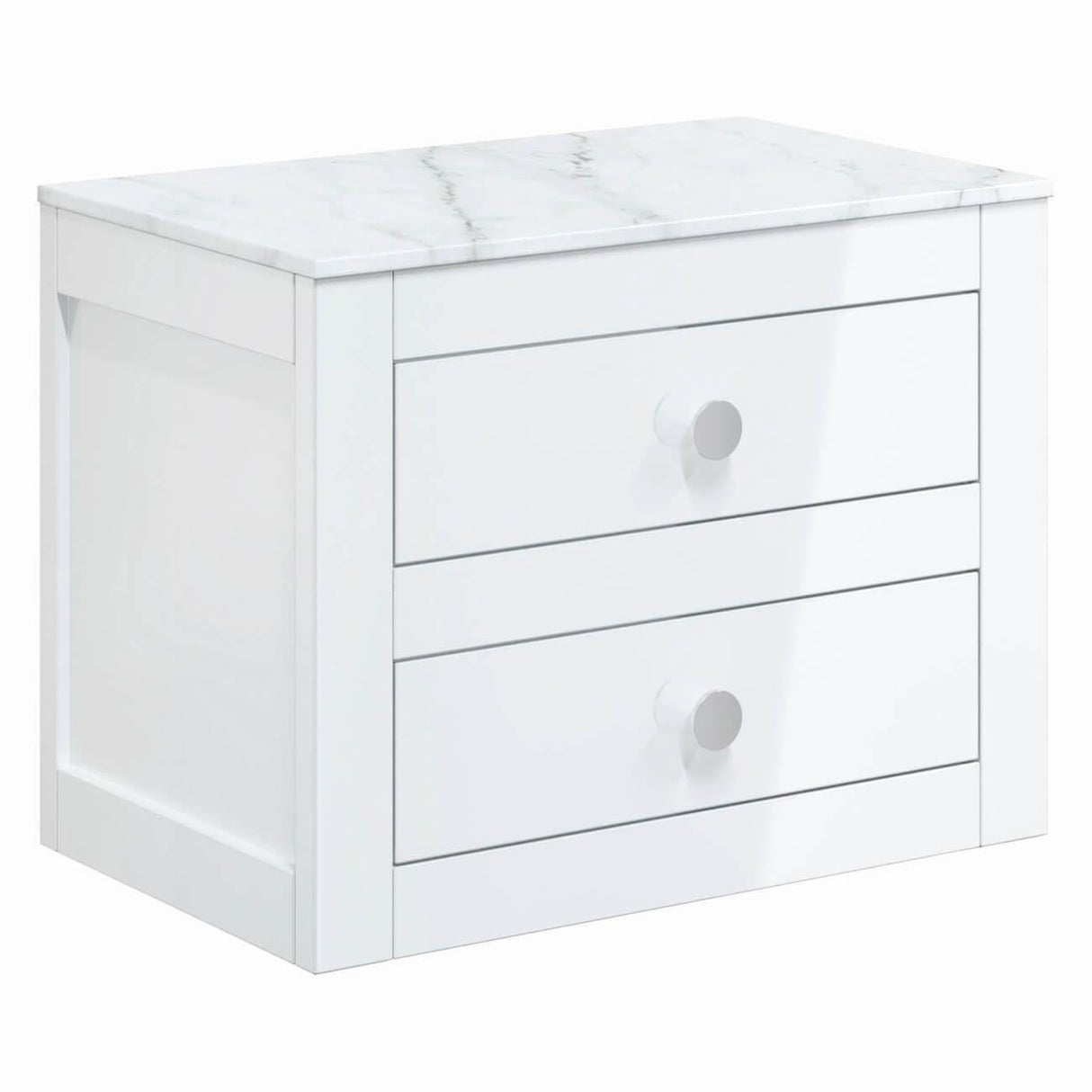 Crosswater Wall Mounted Vanity Unit Crosswater Canvass Vanity Unit with White Carrara Marble Effect Worktop