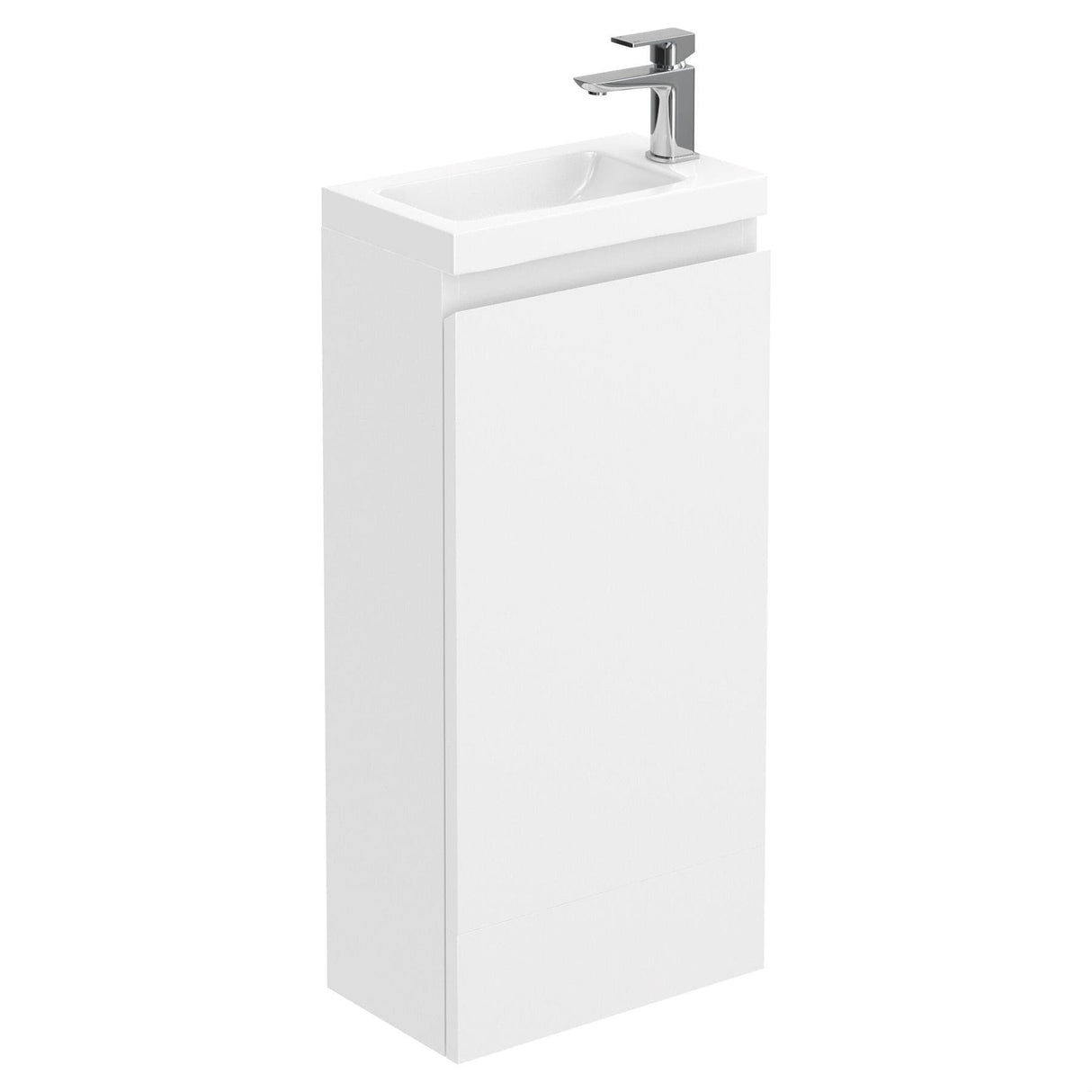 Aquarius Bathrooms Floor Standing Vanity Unit Aquarius Halite Waterproof Floor Standing Vanity Unit in Gloss White with 1 Tap Hole Basin