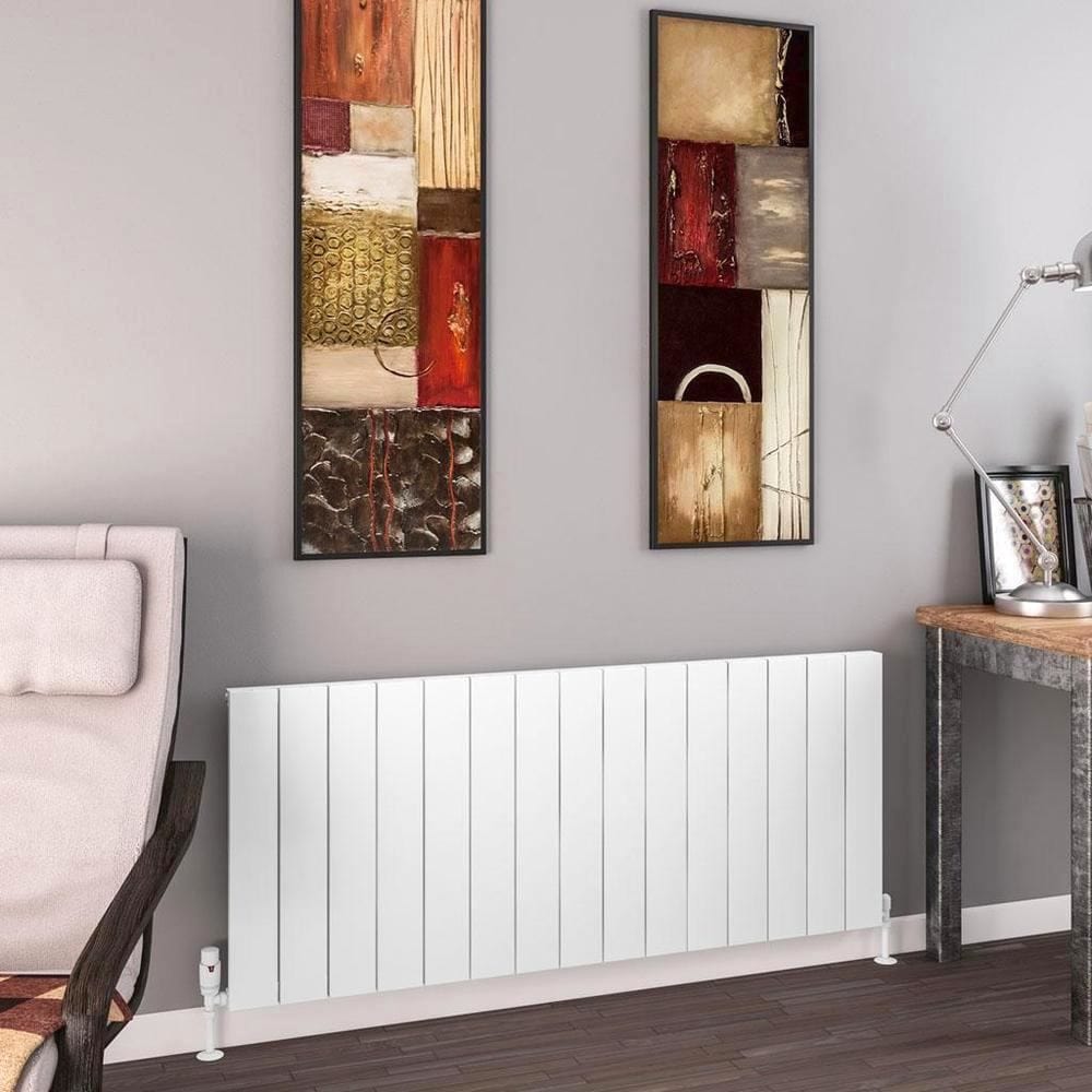 Eastbrook Panel Radiator 600 x 1420 / Dual Fuel Eastbrook Charlton Horizontal Aluminium Designer Radiator in Matt White