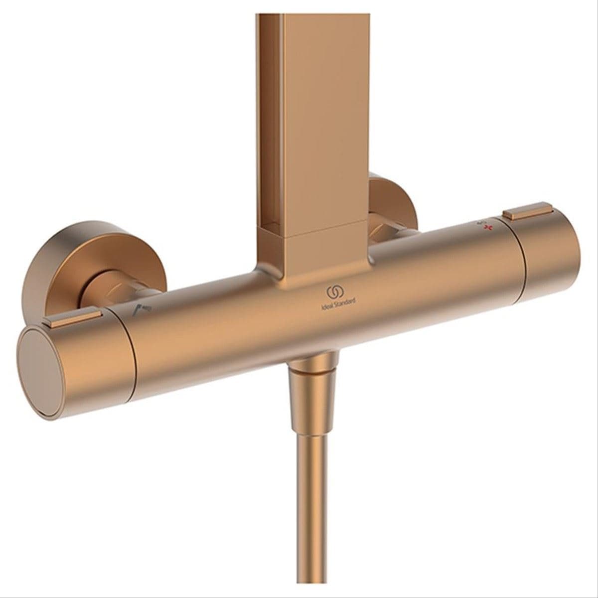 Ideal Standard Exposed Shower Set Ideal Standard Ceratherm ALU+ Exposed Shower Valve Set with Fixed Riser, Showerhead, Handset and Shelves