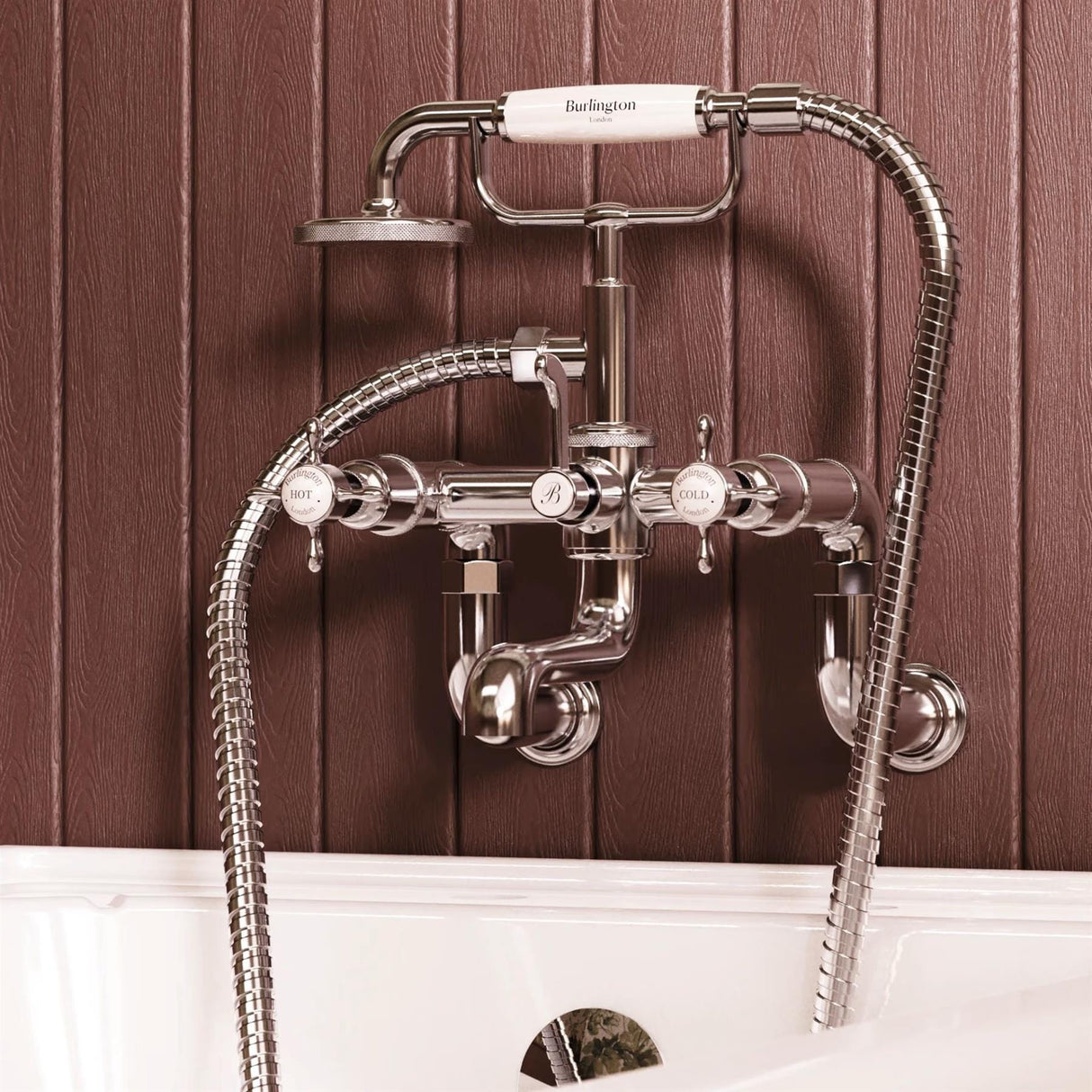 Burlington Bath Shower Mixer Burlington Guild Wall Mounted Bath Shower Mixer in Chrome