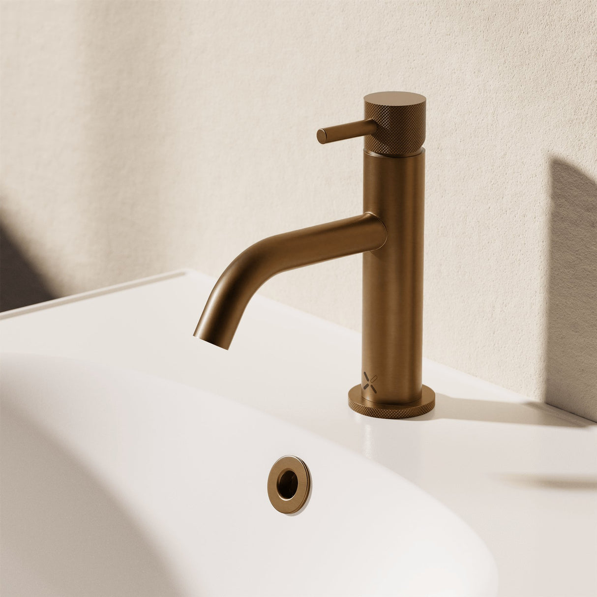 Crosswater Mono Basin Tap Brushed Bronze Crosswater MPRO Basin Mixer Tap with Knurled Handle