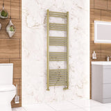 Eastbrook Ladder Rail 1600 x 500 / Central Heating Eastbrook Wendover Straight Heated Towel Rail in Brushed Brass
