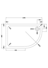 Aquarius Quadrant Shower Tray Aquarius Urbano Offset Quadrant 45mm Stone Resin Shower Tray in Slate Grey