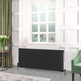 Eastbrook Rivassa Traditional 3 Column Radiator in Matt Black