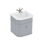 Burlington Wall Mounted Vanity Unit Classic Grey / Ceramic Basin - 3 Tap Hole / Brushed Nickel Burlington Chalfont 550mm Wall Mounted Single Drawer Vanity Unit with Basin