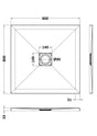 UK Bathroom Store Square Shower Tray 800x800mm Aquarius Urbano Slimline 33mm Slate Effect Square Stone Resin Shower Tray in Grey Slate